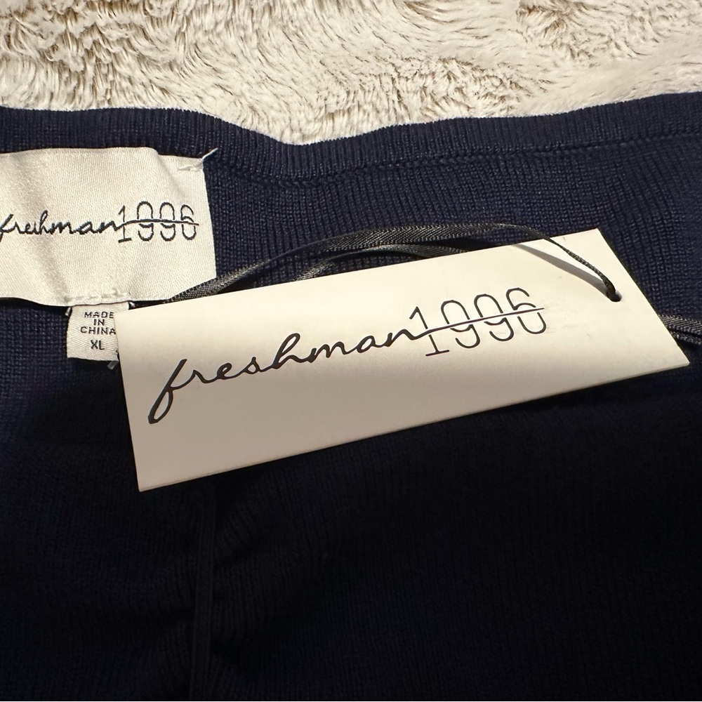 Freshman 1996 Blue Strapless Bandeau Bubble Hem Sweater Dress - Picture 2 of 10